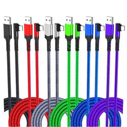 Agtray 6-Pack 10ft USB C Cable 90 Degree Long Nylon Braided USB a to USB c Cable Plug Type C Fast Charge Cable Right Angle L Shape Cord Compatible Samsung Galaxy S22 S21 S20 S10 Note 20 10 9,Pixel 7 6