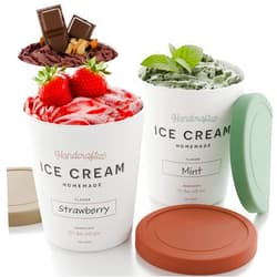 ZICOTO Set of 3 Reusable Ice Cream Containers 1 Quarts ea. - Perfect for Homemade Sorbet, Frozen Yogurt Or Gelato - Stackable Storage Pint Containers, Stickers And Lids Stores Easily In Freezer