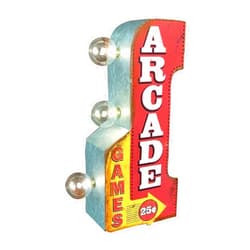 Diesel Power Plus Arcade Games Double Sided LED Sign, 12” Arrow Shaped Design, Battery Powered