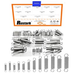 Rustark 60Pcs 12 Sizes Stainless Steel Extension Spring Assortment Kit Extension and Compression Springs Mechanical Springs with Hook End Small Spring Tension Spring for Shop Home Repairs DIY