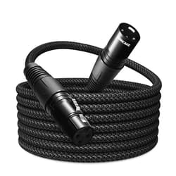 SONICAKE XLR Microphone Cable Male to Female 3 Pin Nylon Braided for Studio Recording and Live Production 10 Feet/3M, Black