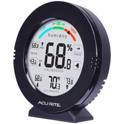 AcuRite 01080M Pro Accuracy Temperature and Humidity Gauge with Alarms, Black