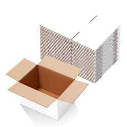 Calenzana 10x7x5 Inches Shipping Boxes Set of 25, White Corrugated Cardboard Box for Mailing Small Business Packing Gifts