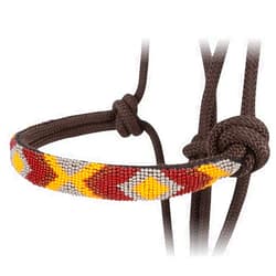Cashel Company Beaded Nose Rope Halter W/9' Lead, Chocolate (HTR-BRH-Choc)