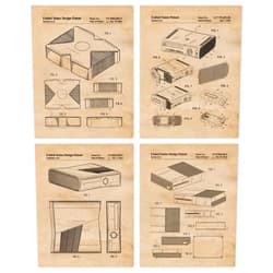 STARS BY NATURE Vintage Video Game Devices Patent Prints, 4 (8x10) Unframed Photos, Wall Art Decor Gifts Under 20 for Home Xbox Office Garage Shop Man Cave Studio Student Teacher Coach Online Gamer Gaming Fans
