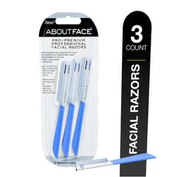 About Face Kai About Face Pro-Premium Professional Facial Razors; 3 Beauty Groomers per Package; Stainless Steel Razors for Hair Removal and Dermaplaning from Face, Neck, & Hairline