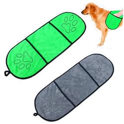 Hesheng Dog Towel, 2Pack Ultra Absorbent Soft Towels Quick Dry Super Shammy Towel with Hand Pockets Washable Bath Pet Cat Bath Towel