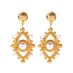 IBARA Dangle Earrings for Women Gold Evil Eye Earrings Drop Turquoise Tiger Eye Pearl Earrings 18K Gold Plated Filled Boho Beach Delicate Simple Hypoallergenic Ear Evil Eye Jewelry Gift