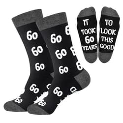 Feotenn 40th 50th 60th Birthday Gifts For Him, Men 40th 50th 60th Birthday Decorations, Cool Gifts Funny Crews Black Cotton Socks