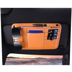 LUNAZB Car Sun Visor Organizer for Subaru Legacy Sedan 7/6/5/4/3/2.Gen 7th / BN BM/BR BL/BP BE BD BC 1989-2025, Leather Storage Pocket Sun Visor Pouch, Auto Accessories,E