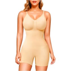 Nebility Shapewear Bodysuit for Women Tummy Control Body Suit Seamless Sculpting Body Shaper Mid Thigh Shorts