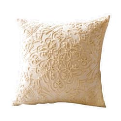 DOKOT Embroidery Throw Pillow Covers Square Cushion Case 100% Cotton with Zipper for Home Decorative 20x20 inches(50x50cm) Beige