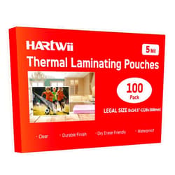 HARTWII 100Pack Legal Size Laminating Sheets 9x14.5inches Thermal Laminating Pouches for Extra Protection 5 Mil Clear Laminator Sheet