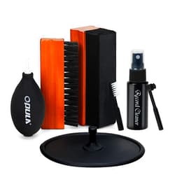 OPULA Vinyl Record Cleaning Kit - Complete 7-in-1 Vinyl Record Cleaner Solution - Velvet Brush - Microfiber Brush - Stylus Brush - Label Protector - Air Blower - Duster for Velvet Brush, Restore LPs Album