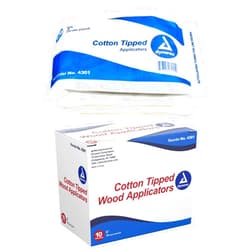 Dynarex 3-Inch Non-Sterile Cotton Tipped Applicators - Single-Use Wooden Cotton Tip Applicators for Wound Care, Dressing, Hygiene, Makeup, Cleaning, Jewelry - 1 Box of 1000