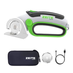 Zeite 4V Cordless Electric Scissors Cardboard Cutter with 1 x Replace Blade,1 x Storage Box,1 x USB Rechargeable Cable Rotary Cutter for Box Plastic Carpet Cloth, Easy to Hold and Safety,Gray