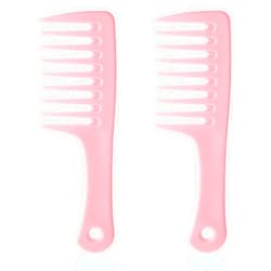 Giantree Giantre 2 PCS Mini Wide Tooth Comb, Portable Detangling Comb, Plastic Curl Comb, Big Tooth Combs for Women Hair Styling Comb Travel Size Comb for Curly Hair Long Hair and Wet Hair (Pink)