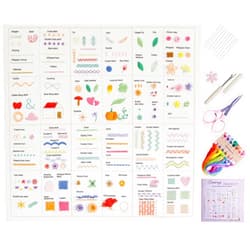 Bonroy Beginners Stitch Practice Kit, 82 Different Stitches, Stitch Sampler Kit for Craft Lover,Printed embroidery design patterns, Full Range Accessories
