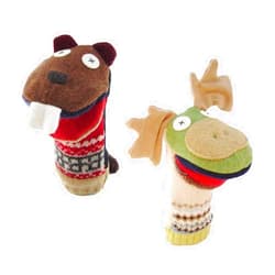 Cate and Levi Cate & Levi - Wool Puppet Sets - Made in Canada - Movable Mouths - Safe for All Ages (Set of 2 - Beaver, Moose)