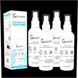 GEKIXUTP 4 x 100ml Sublimation Spray for Cotton Tshirts，Sublimation Coating Spray for T-Shirts, Canvas, Polyester Fabric，Quick Dry, High Gloss，Polyester Spray for Sublimation (4 pcs Sublimation Coating Spray)
