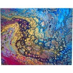 ByHandMade Golden Swirl Acrylic Pour Painting