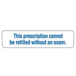 TABBIES BRAND This Prescription Cannot be refilled Without EXAM, V-AN124, Tabbies Original Brand, Mini Veterinary Labels, 1-5/8