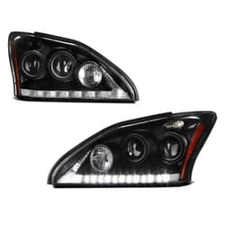 VIPMOTOZ [For 2004-2009 Lexus RX330 RX350 Halogen Model] LED Strip Black Housing Projector Headlight Headlamp Assembly, Driver & Passenger Side