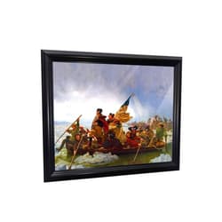 Crossroads Home Décor Washington Crossing the Delaware by Emanuel Leutze, Framed Wall Art Print, Famous American Revolution Painting Print, 11x14, 2423B