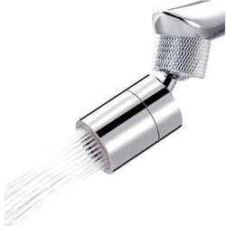 Hibbent NSF/ANSI/CAN 61 Certified Dual-function Faucet Aerator, CUPC Certification Big Angle Rotate Kitchen Sink Aerator 360 Degree Swivel Sink Sprayer Attachment-55/64 Inch Female Thread-Chrome