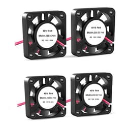 UMLIFE 4PCS 3D Printer Cooling Fan 40mmx40mmx10mm Oil Bearing Blower Fan DC 12V Brushless Cooling Fan with 2 Pin Terminal for Hotend Extruder Heatsinks Makerbot MK7 MK8 CPU Chip (12V 0.08A)