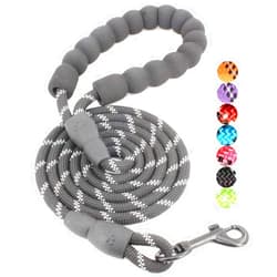 BAAPET 2/4/5/6 FT Dog Leash with Comfortable Padded Handle and Highly Reflective Threads for Small Medium and Large Dogs (5FT-1/3'', Black)