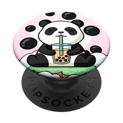 Japanese Aesthetic Clothes And Kawaii Animal Stuff Kawaii Panda Bear Bubble Boba Milk Tea Japanese Aesthetic PopSockets Standard PopGrip