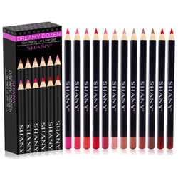 SHANY Dreamy Dozen Matte Lip Liner Set Vegan - Long-Lasting Professional Velvet Cruelty-Free Lipstick Pencils Pens in Varying Shades - Pack of 12