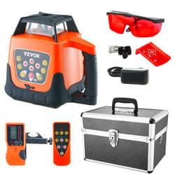 VEVOR Rotary Laser Level 1650ft,360 Degree Self Leveling Red Cross Line Laser,5 Rotation Speeds&4 Scanning Angles Adjustment,IP66 Waterproof Remote Control Manual Self-leveling Mode,Battery Included