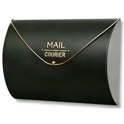 Yielycan Black Wall Mount Mailbox for Outside, Waterproof Metal Mailboxes with Rust-Proof Galvanized Steel, Large Capacity Envelope Mailbox for House, 12.99 x 10.35 x 5 Inch