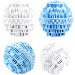 Boao 4 Pieces Laundry Ball, Natural Non Chemical Detergent Laundry Balls for Washing Machine Ultra Laundry Washer and Dryer Washing Ball Bundle(Blue, White)