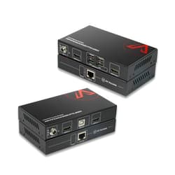 V AV Access HDMI USB KVM Extender Dual Monitor Over Cat5e/6/6a/7 up to 1080p@60Hz 197ft, Zero Latency Extended Dual View, Display 2 Monitors with 4 USB 2.0 Ports for Keyboard/Mouse, HDCP 1.4, PoC, Plug and Play