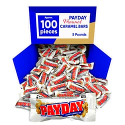 CHAIN & JO SWEETS PayDay Peanut Caramel Candy Bar - Payday Snack Size Candy Bar - 5 Pounds Approx 100 Peanut Caramel Bars - Chewy Candy Bar Gifts - Bulk Candy Caramel Candy Individually Wrapped - Carmels Candy Soft Peanut Candy PayDay Candy Bars Bulk Caramel Peanut Bars Candy