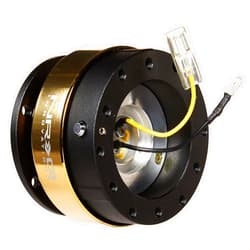 NRG Innovations Gen 2.0 Steering Wheel Quick Release Kit, 6x70mm & 6x74mm Bolt Pattern, Black Body, Chrome Gold Ring, NRG-SRK-200BK-CG