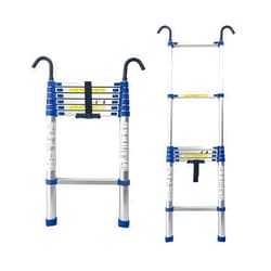 JLXJ Telescoping Ladder with Detachable Hooks, Portable Aluminum Extension Folding Ladder, 1.5m - 8.1m Long Outdoor Indoor Loft Ladders (Size : 2.1m/6.8ft)