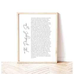 Custom The Prodigal Son, Parable, Bible Story For Kids, Teachings Of Jesus, The Prodigal Son Print, Bible Verse Wall Art, Sunday School Prints Unframed #432