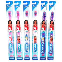 Oral-B New Princess Toothbrush for Little Girls, Children 3+, Extra Soft, Characters Vary - Pack of 6 (Characters Vary)