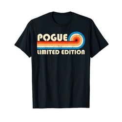 Customized Last Name Gifts Matching Family Team POGUE Surname Retro Vintage 80s 90s Birthday Reunion T-Shirt