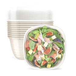 Bentgo Prep 1-Compartment Bowls with Custom Fit Lids - Reusable, Microwaveable, Durable BPA-Free, Freezer and Dishwasher Safe Meal Prep Food Storage Containers - 10 Bowls & 10 Lids (White Stone Tan)