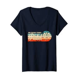 Ropa de pádel con un dicho gracioso divertido Womens Vintage Padel Racket no puedo tengo pádel Sarcastic Padel V-Neck T-Shirt