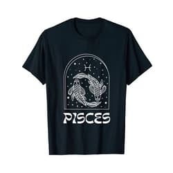 PinkPunkPrints.com Pisces Zodiac Astrology (Dark Edition) T-Shirt