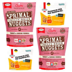 Primal Pet Foods Primal Freeze Dried Dog Food Nuggets, Turkey & Sardine 14oz (2 Pack) & Pumpkin for My Pumpkin, 2 oz (Pack of 2) - Holiday Bundle
