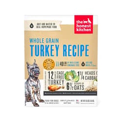 The Honest Kitchen Human Grade Dehydrated Whole Grain Dog Food – Complete Meal or Dog Food Topper – Turkey, 10 Pound (Pack of 1) (makes 40 lbs)