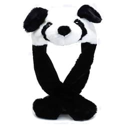 YFEIQI Panda Hat with Ear Moving Jumping, Funny Cosplay Hat Cap for Girls,Cute Soft Plush Panda Headdress in Christmas/New Year Party