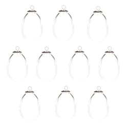 ZenRa 10 Pieces Tear Drop Waterdrop Empty Glass Beads Hollow Ball Vials Pendant (925silver Cap, 18.5x14mm)